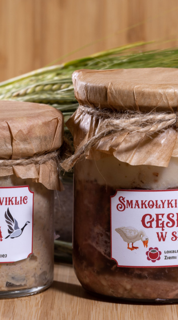 Goose in a jar and pate with goose in a jar