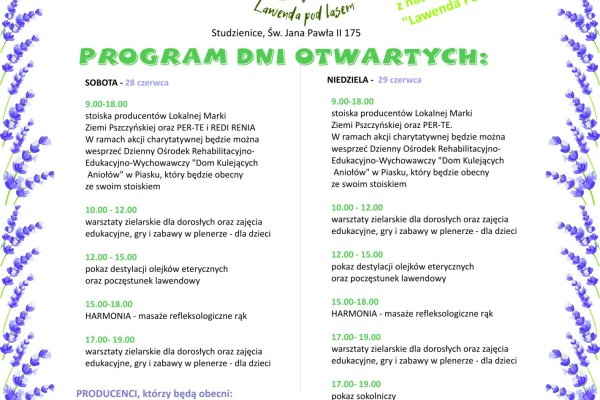 Plakat Dni Otwartych Lawendy pod lasem - cz. I