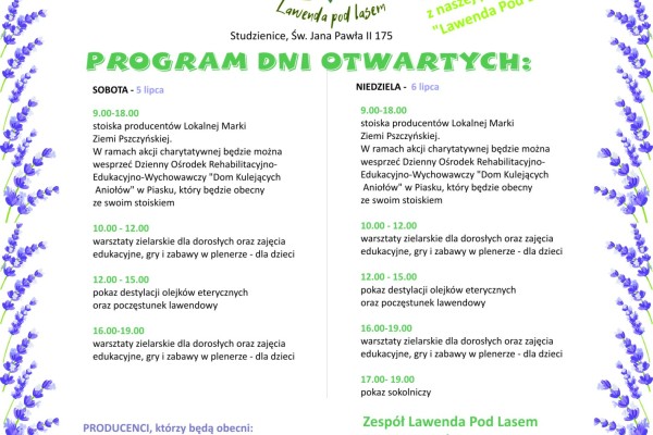 Plakat Dni Otwartych Lawendy pod lasem - cz. II